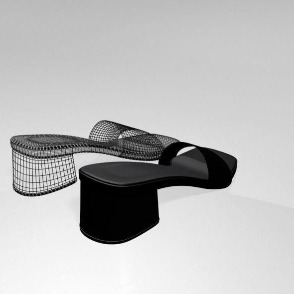 Square-Toe Slide Sandals 01 3D model_6