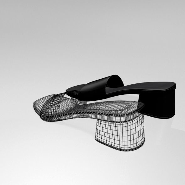Square-Toe Slide Sandals 01 3D model_9