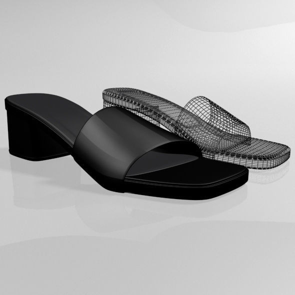 Square-Toe Slide Sandals 01 3D model_20