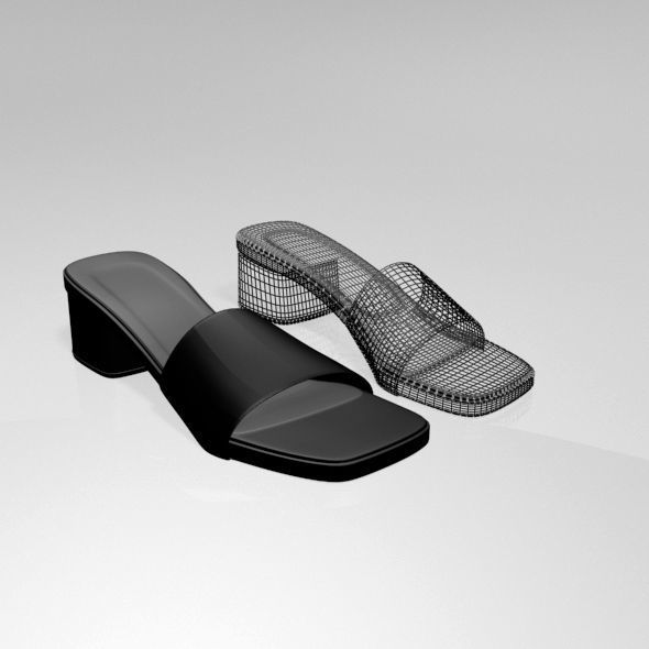 Square-Toe Slide Sandals 01 3D model_3