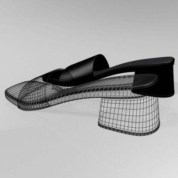Square-Toe Slide Sandals 01 3D model_15