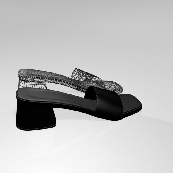 Square-Toe Slide Sandals 01 3D model_5