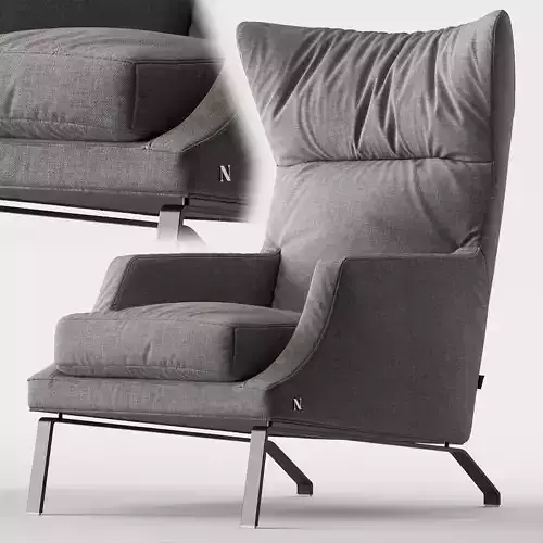 Clemmie lounge chair with metal legs