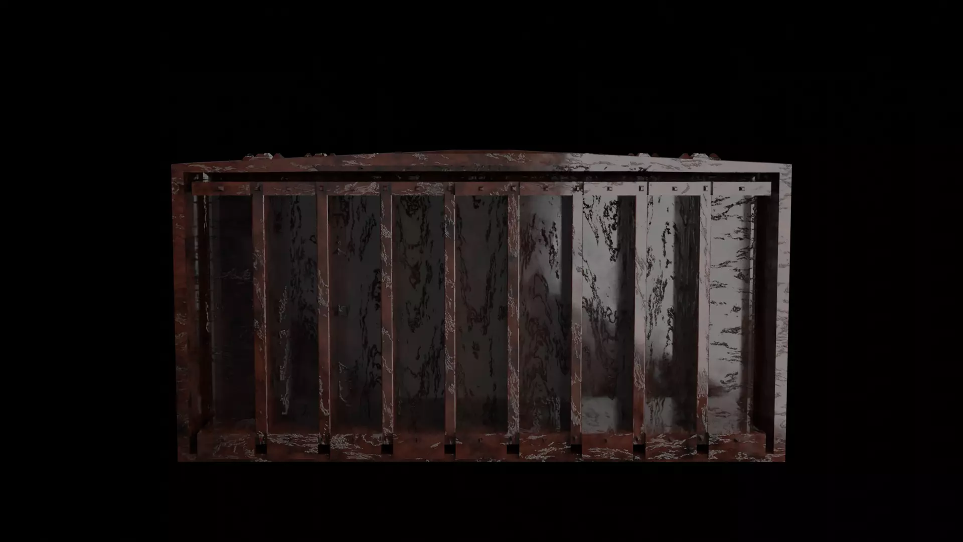 Old wood bookshelf Free 3D model_0