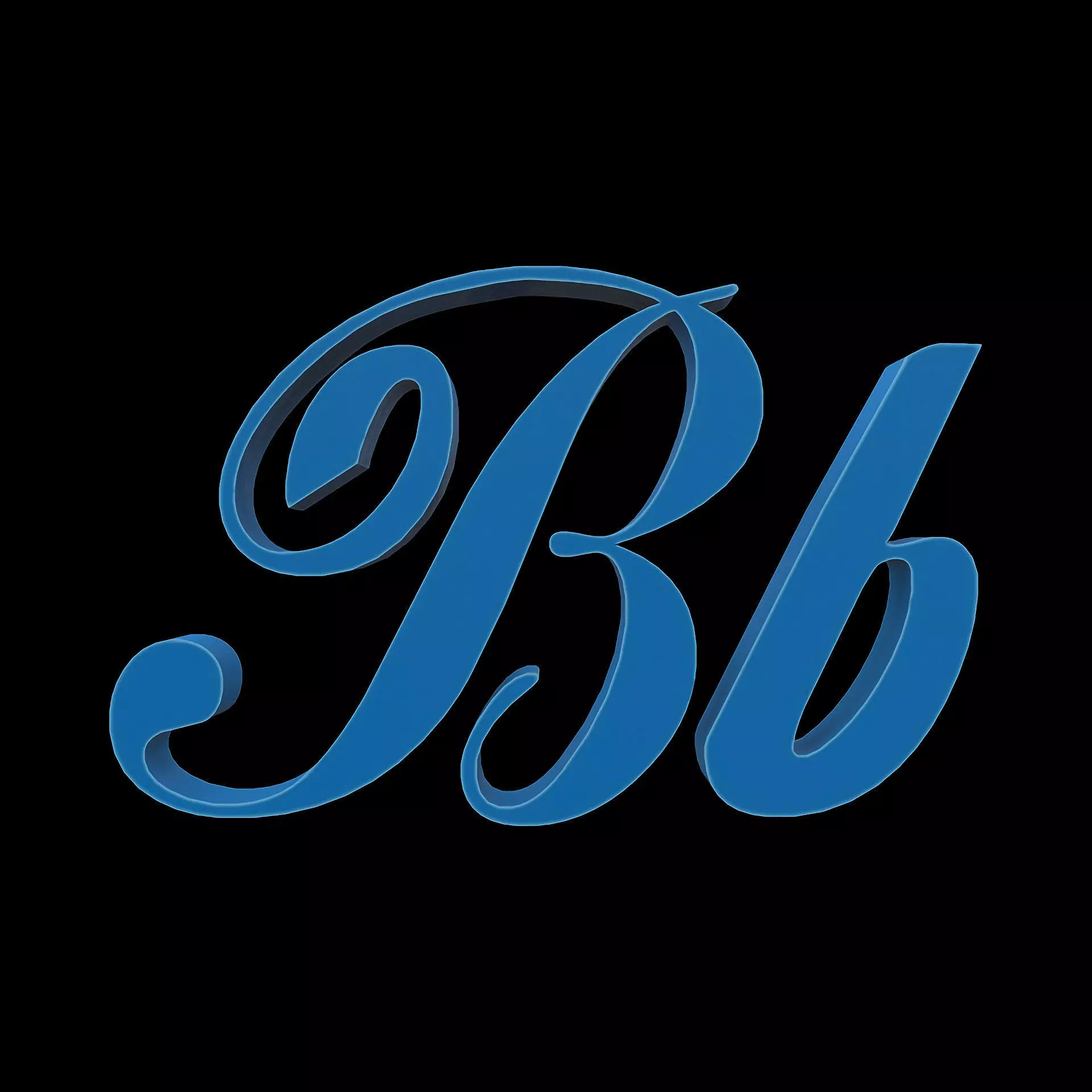 3D model FONT-100 Letter Bb VR / AR / low-poly | CGTrader