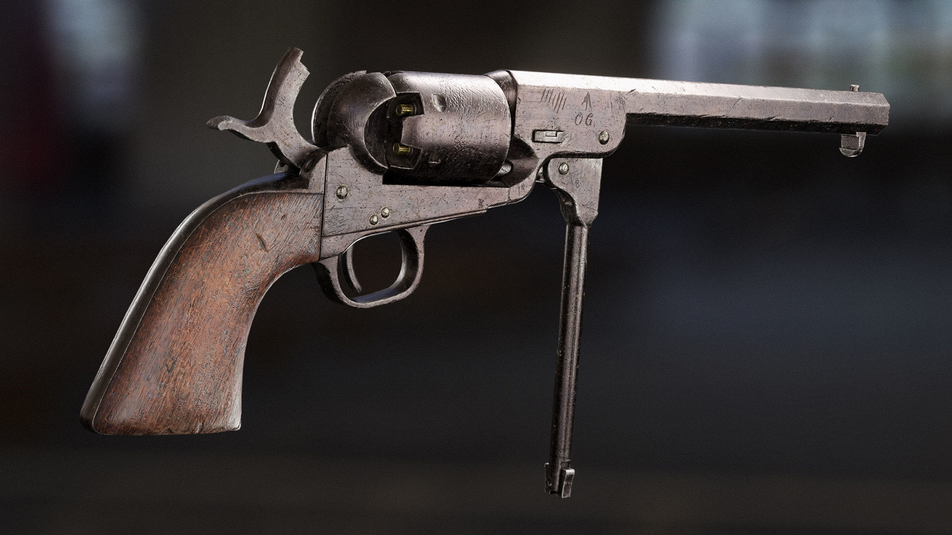 Colt 1851 Navy Revolver Low-poly 3D model_3