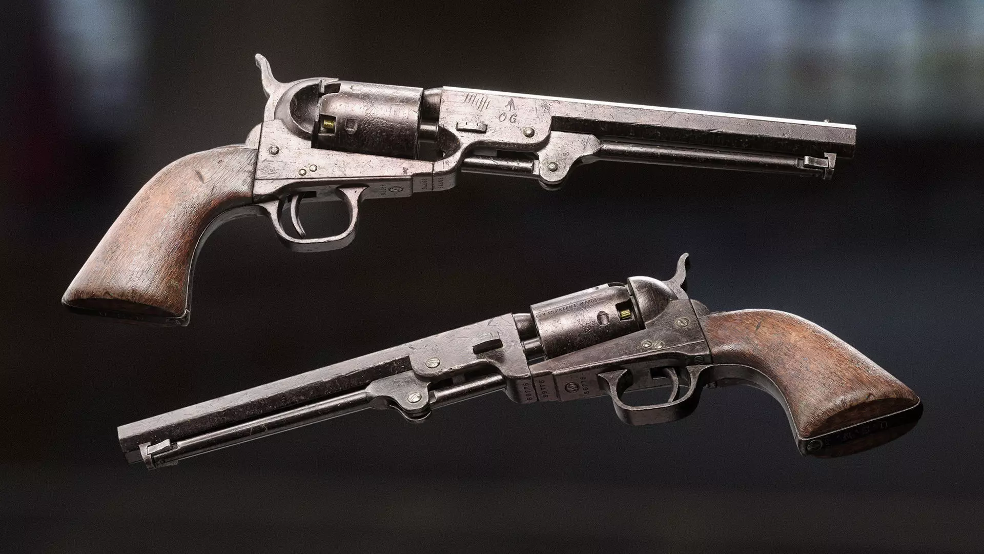 Colt 1851 Navy Revolver Low-poly 3D model_0