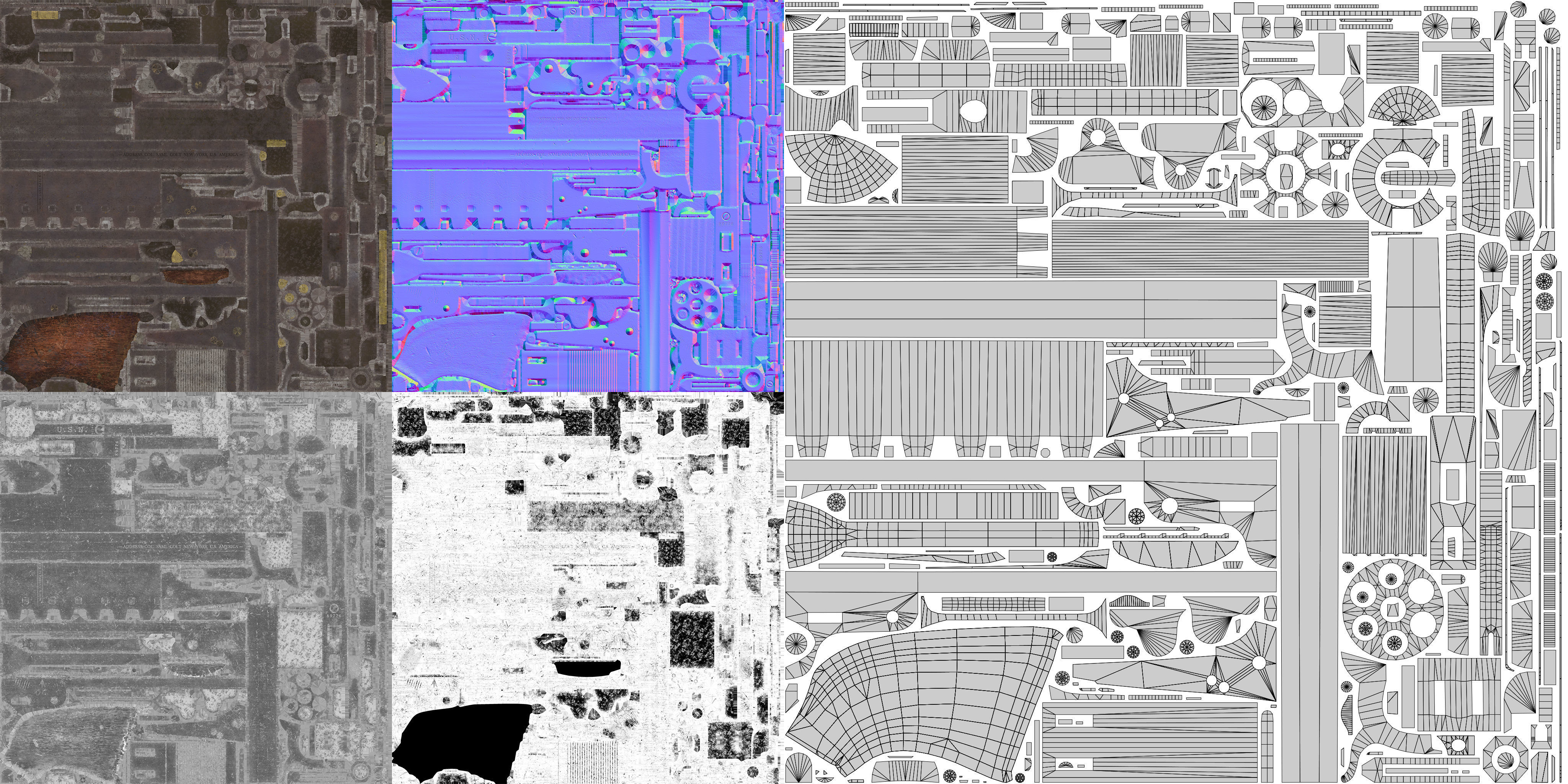 Colt 1851 Navy Revolver Low-poly 3D model_6