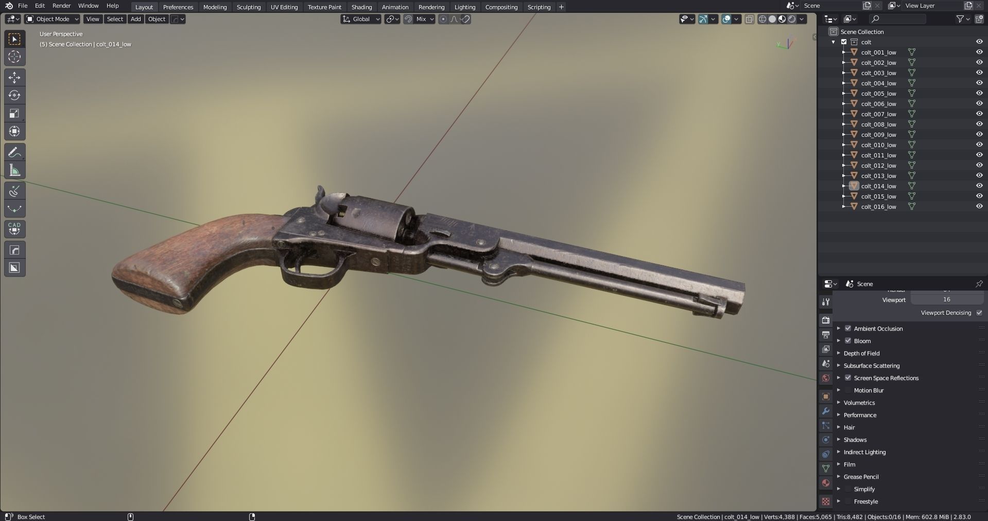 Colt 1851 Navy Revolver Low-poly 3D model_8