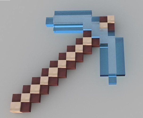 Minecraft Pickaxe 3D model 3D printable | CGTrader