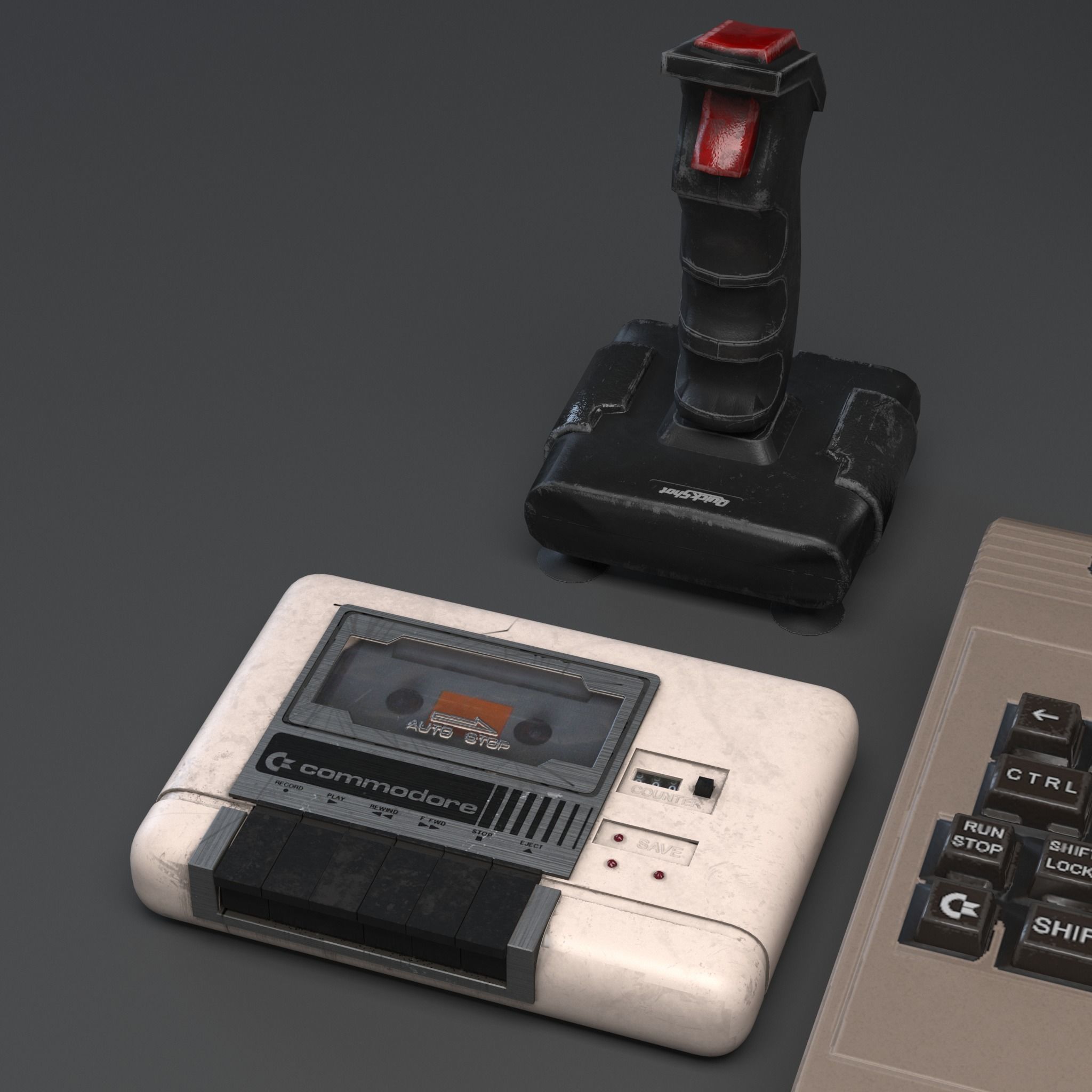 Commodore 64 Set Low-poly 3D model_5