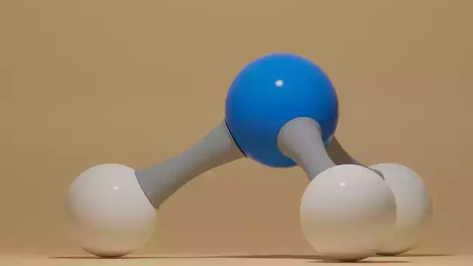 Ammonia Molecule NH3 Low-poly 3D model