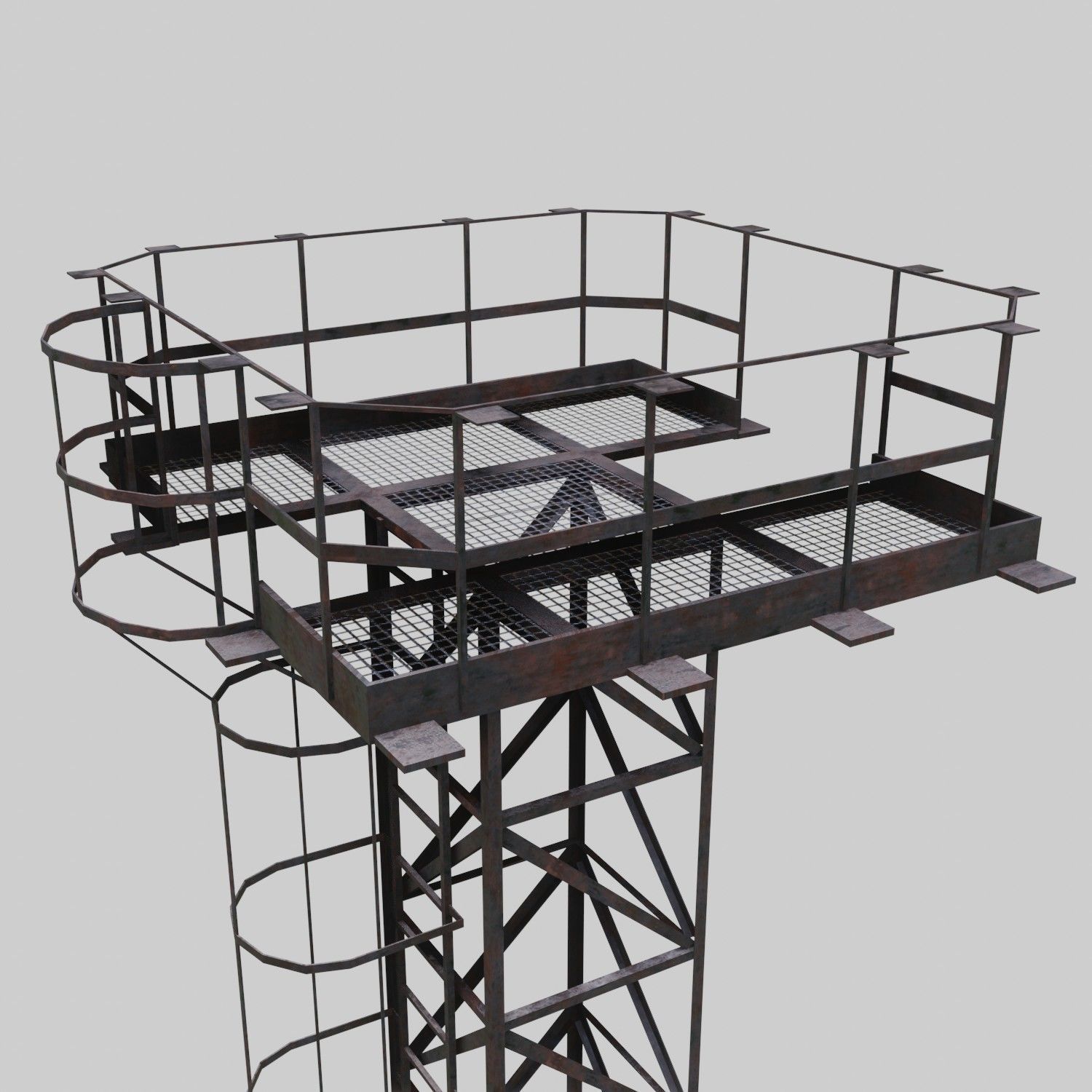 3D Collection of electric power observation towers model Low-poly 3D model_52
