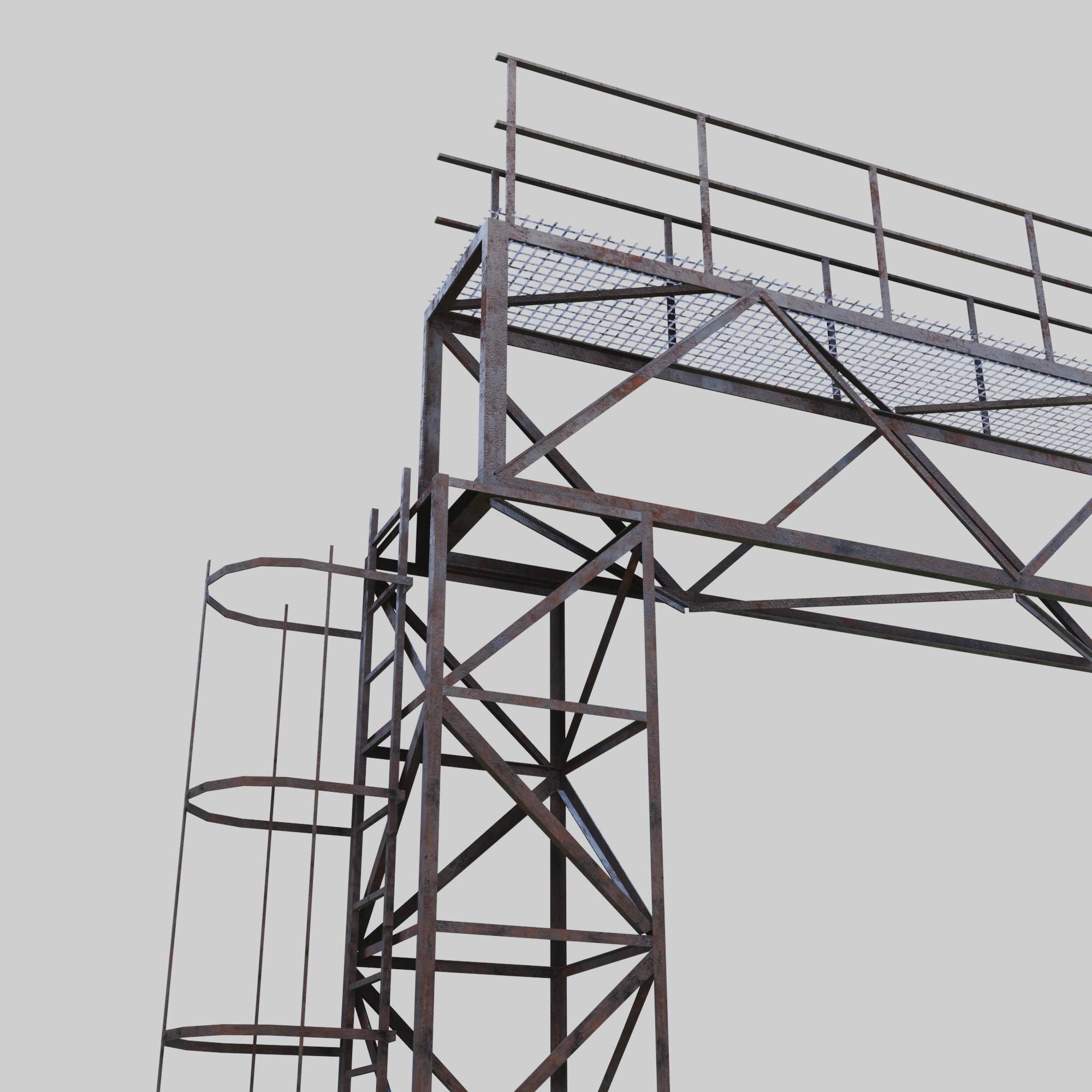 3D Collection of electric power observation towers model Low-poly 3D model_2