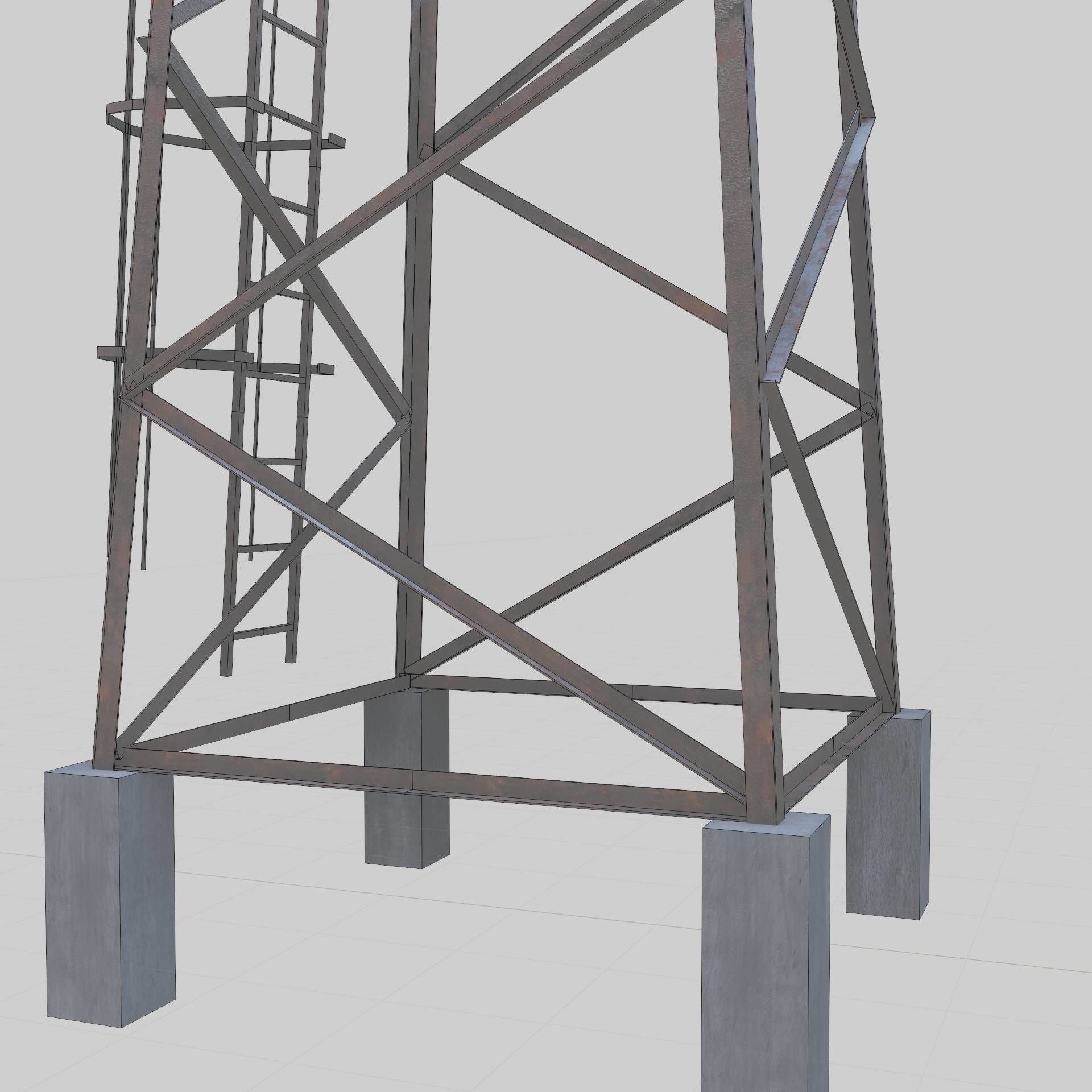 3D Collection of electric power observation towers model Low-poly 3D model_5