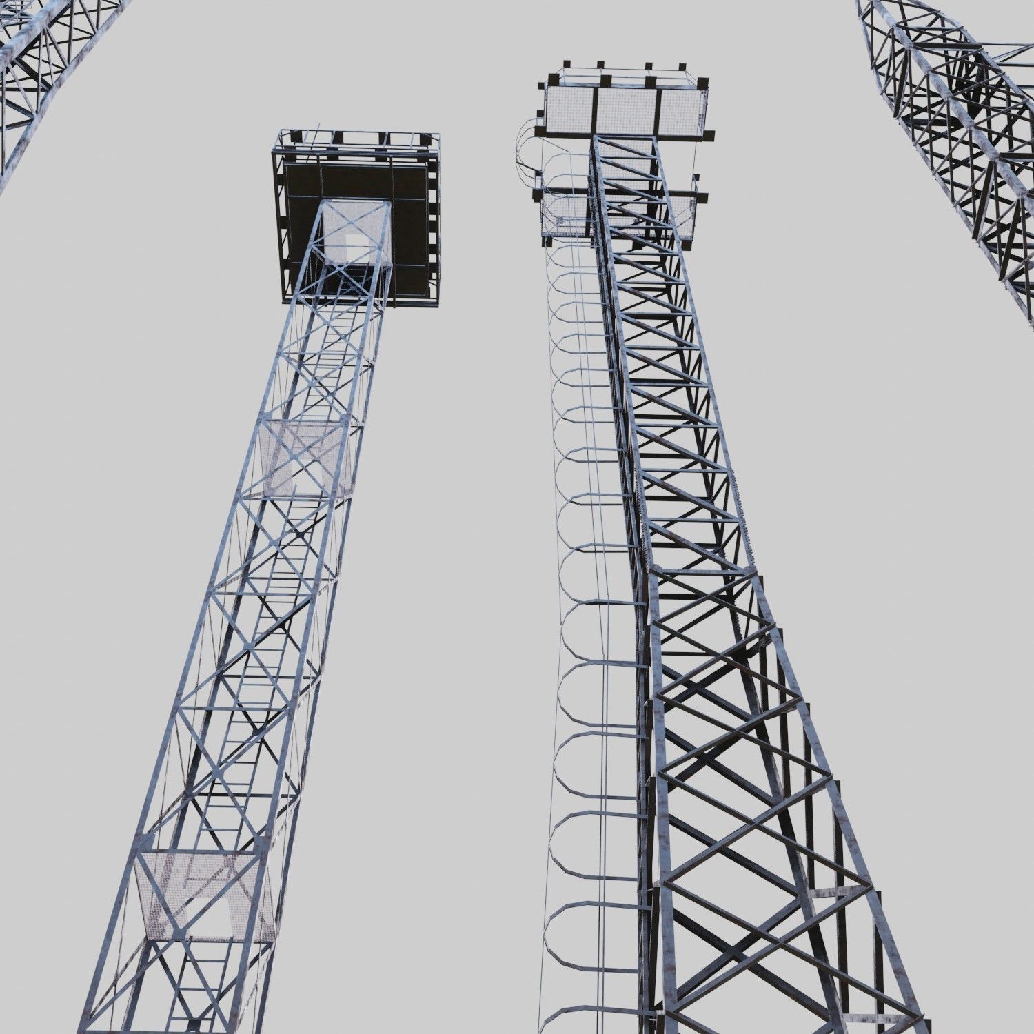 3D Collection of electric power observation towers model Low-poly 3D model_60