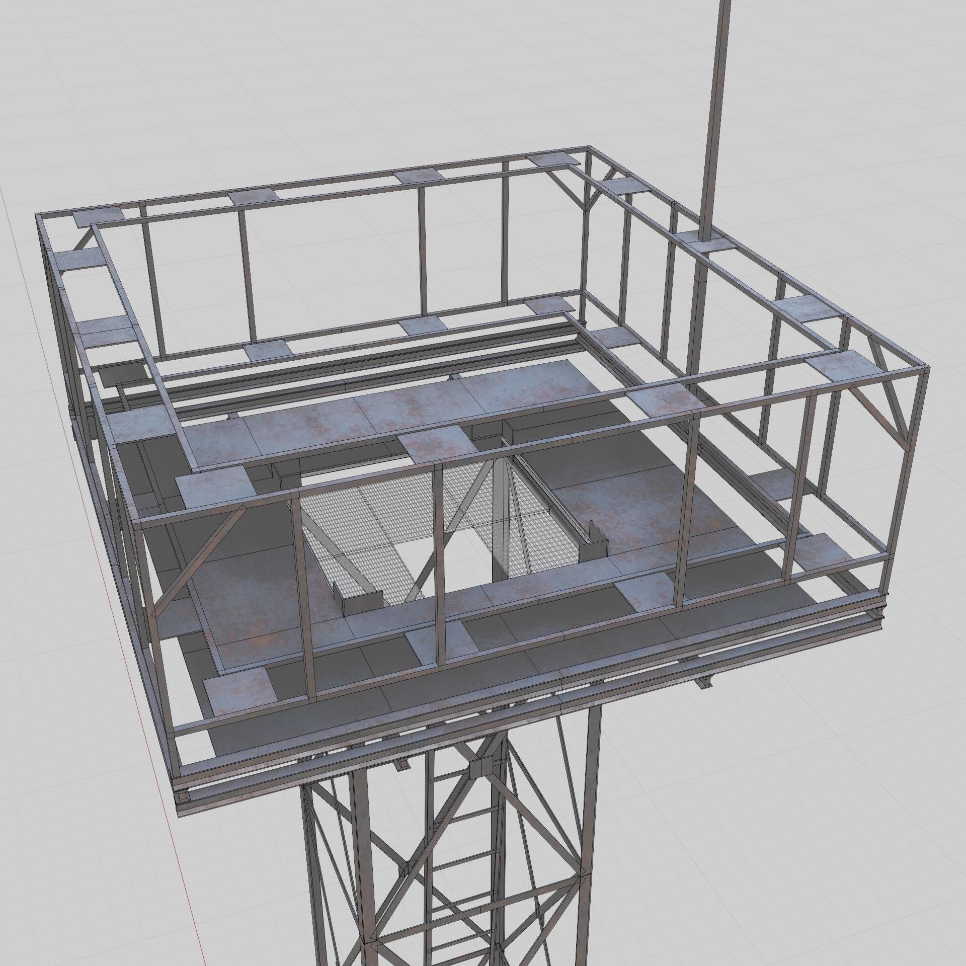 3D Collection of electric power observation towers model Low-poly 3D model_4