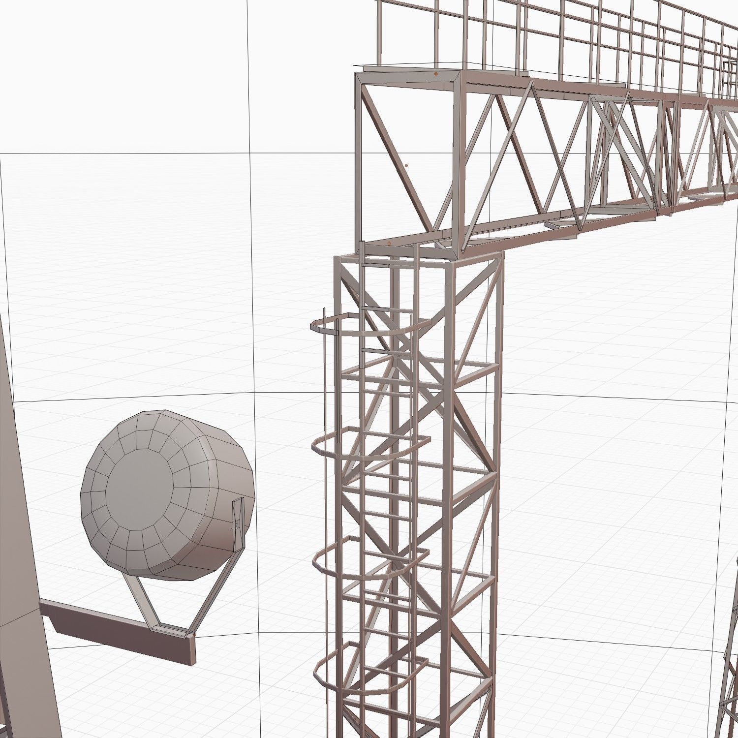 3D Collection of electric power observation towers model Low-poly 3D model_55