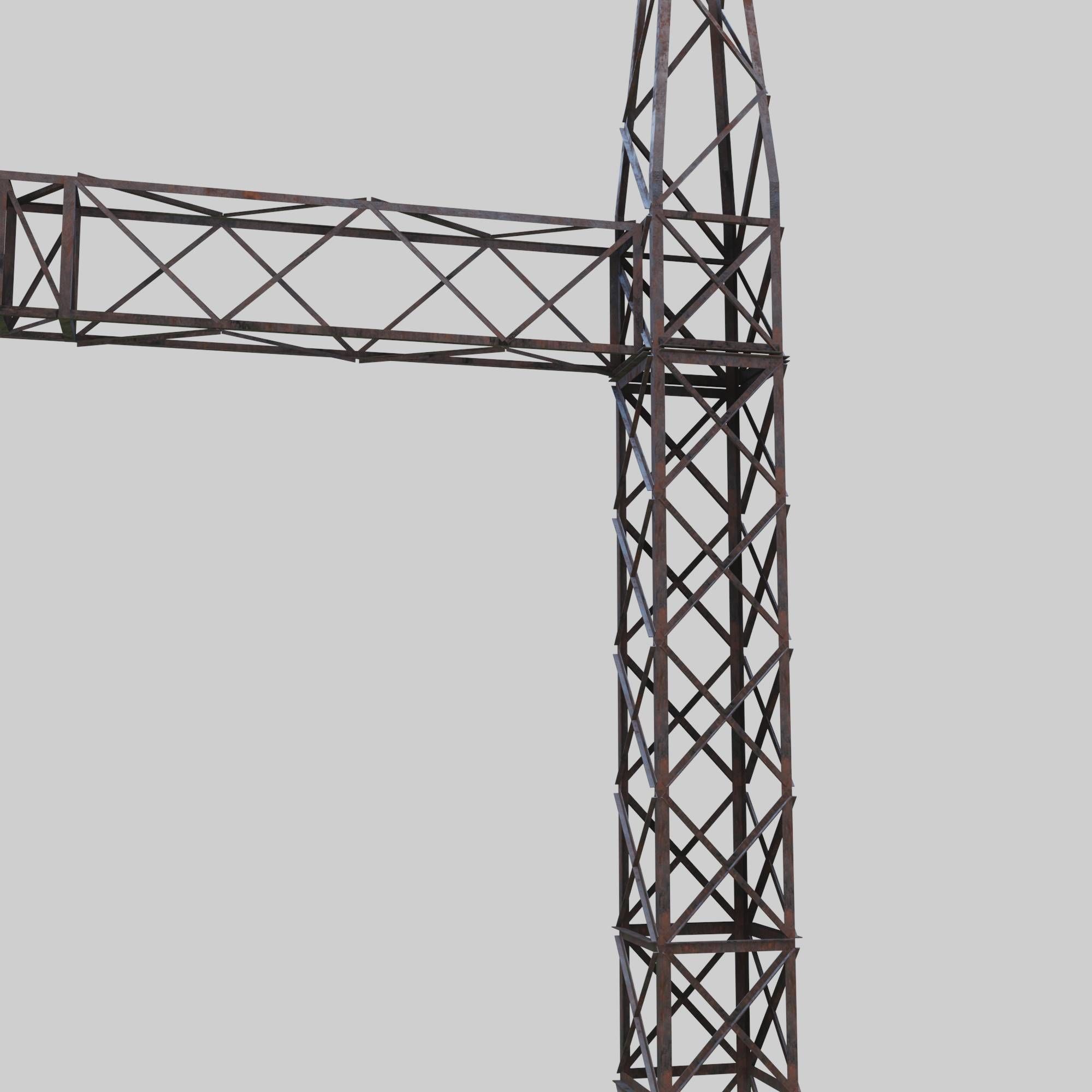 3D Collection of electric power observation towers model Low-poly 3D model_1