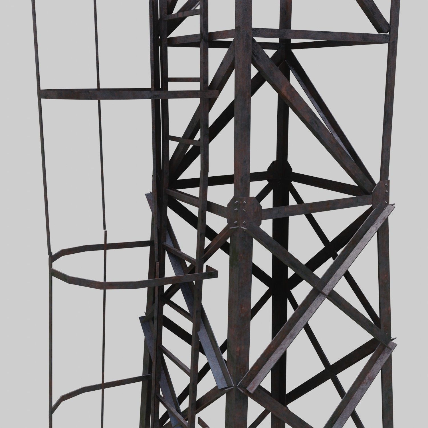 3D Collection of electric power observation towers model Low-poly 3D model_59
