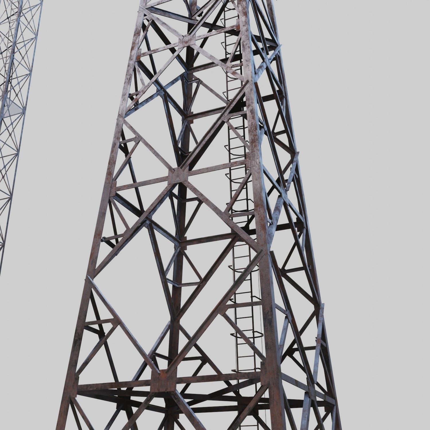 3D Collection of electric power observation towers model Low-poly 3D model_50