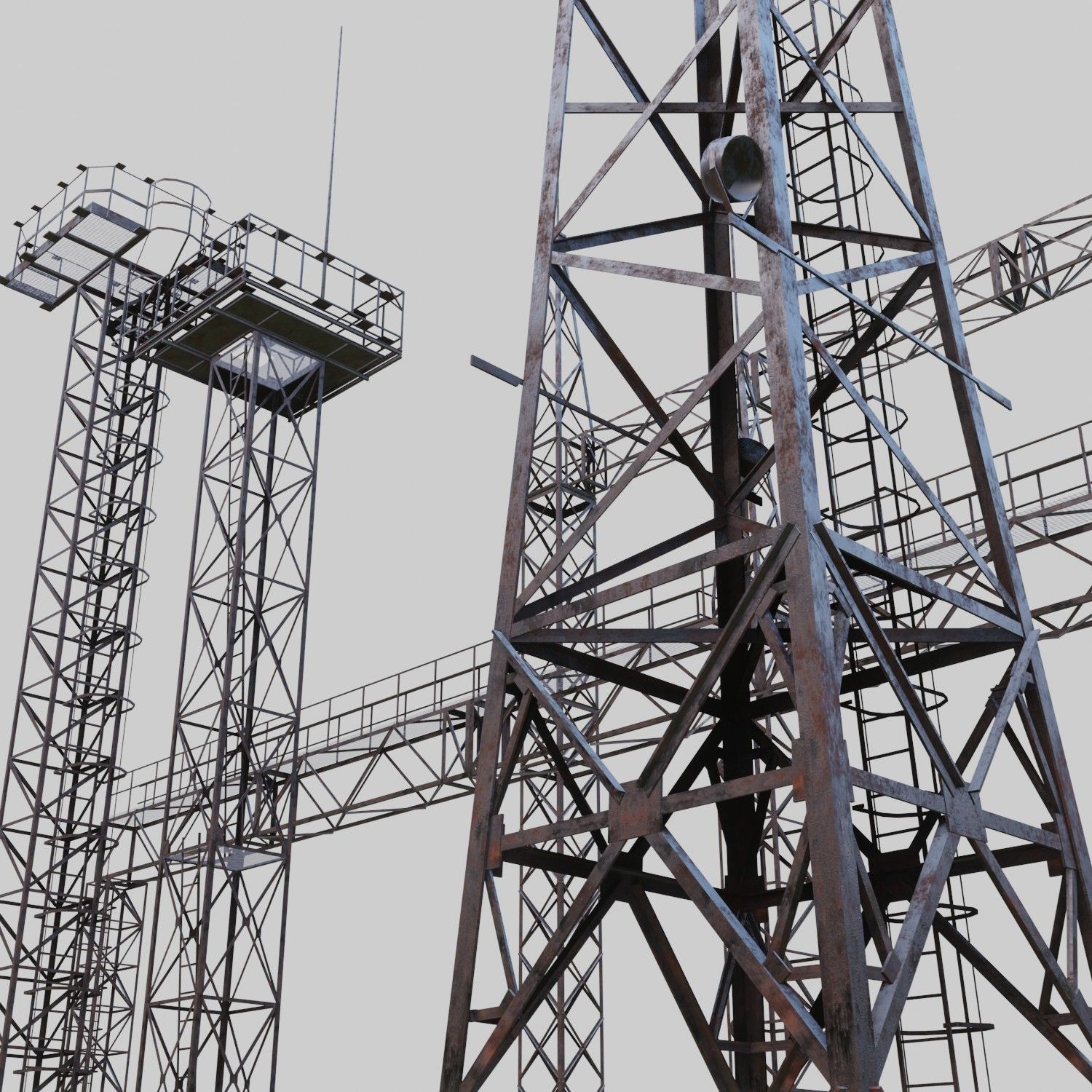 3D Collection of electric power observation towers model Low-poly 3D model_63