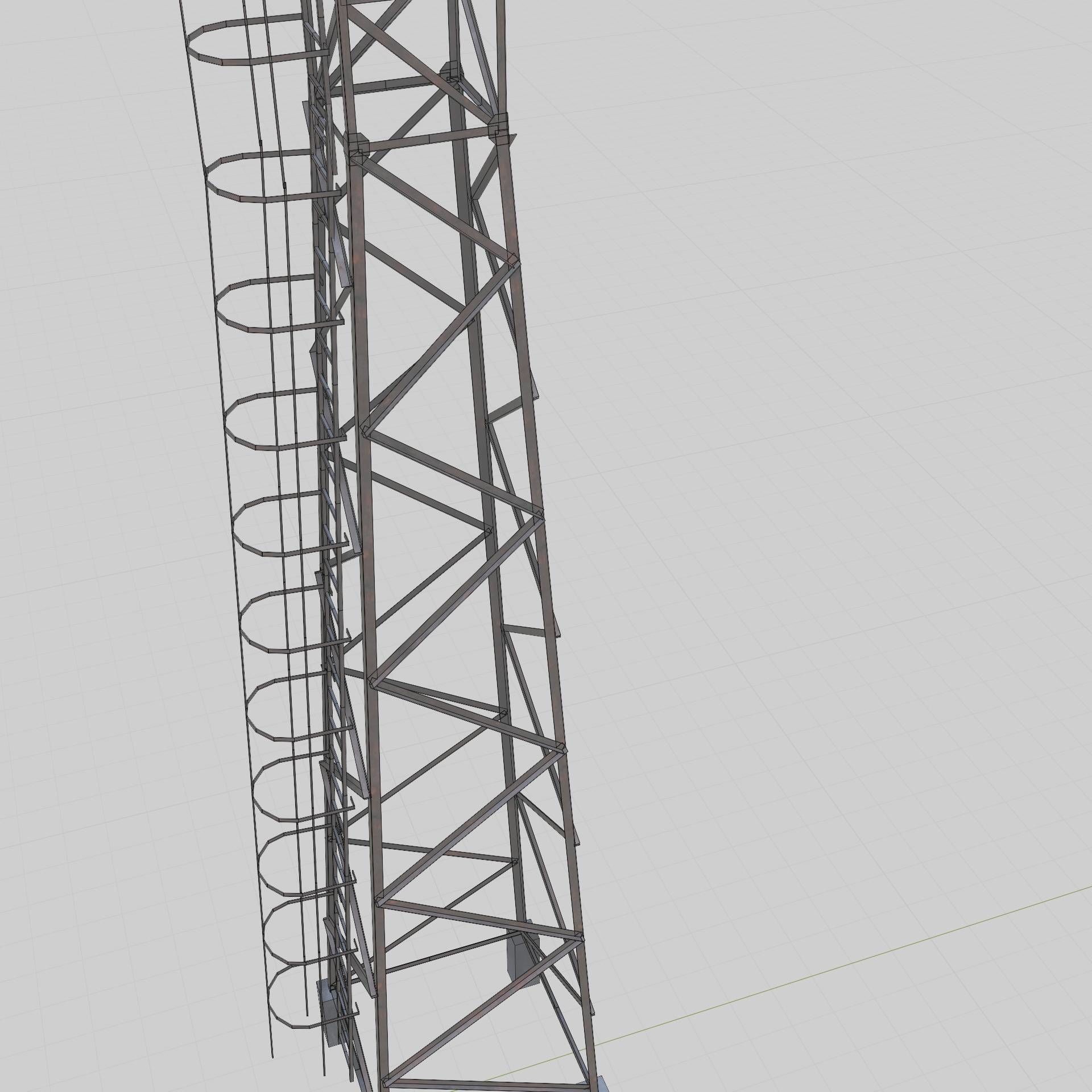3D Collection of electric power observation towers model Low-poly 3D model_13