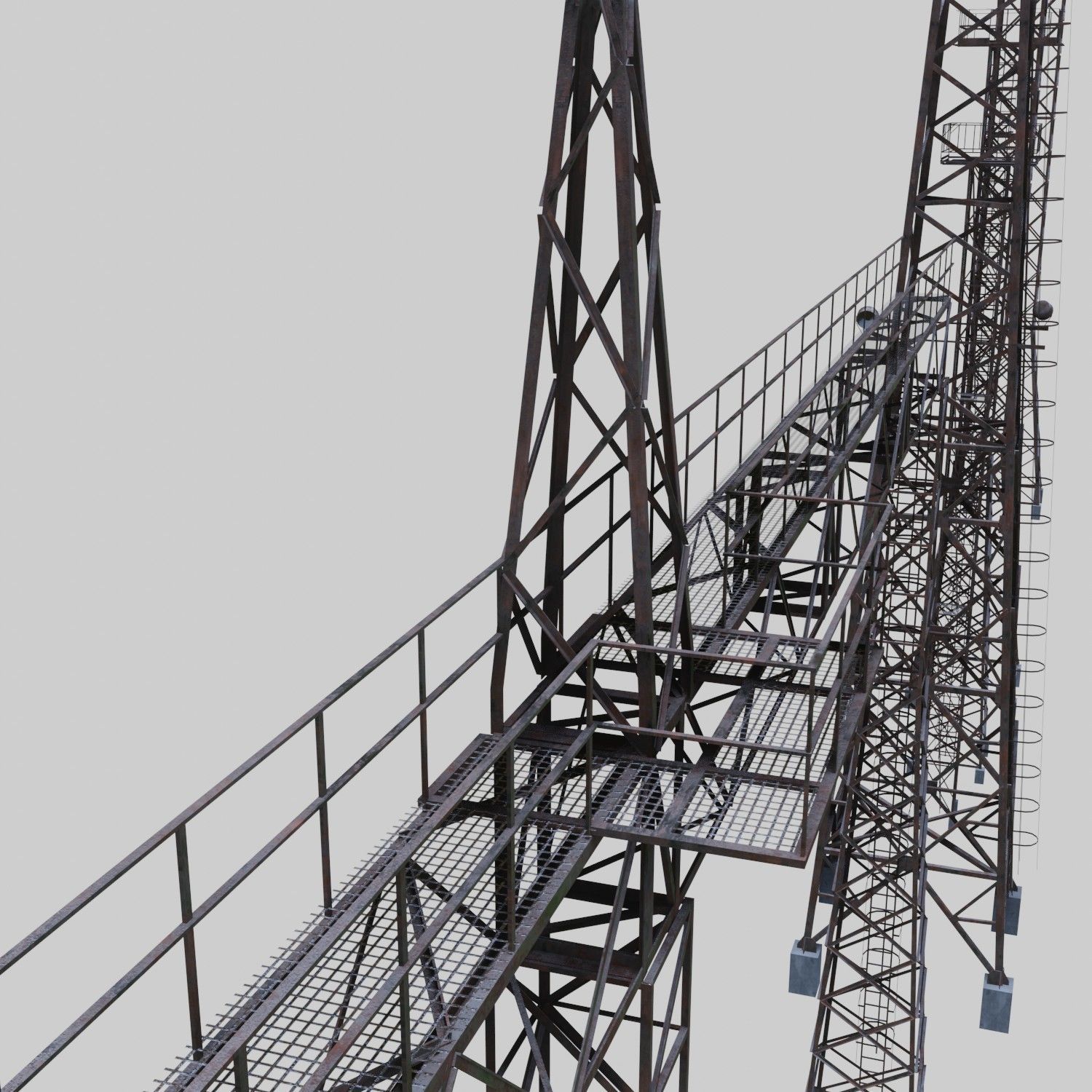 3D Collection of electric power observation towers model Low-poly 3D model_57