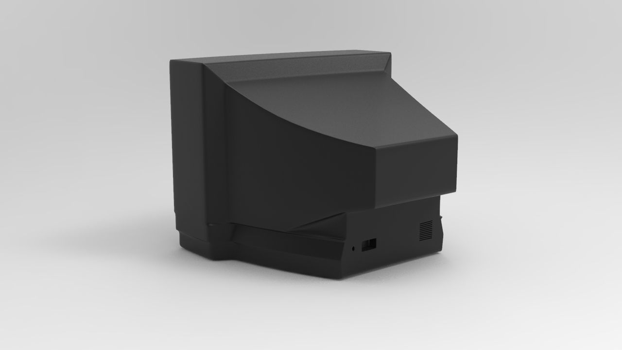 Television 3D Model old tv set Low-poly 3D model_2