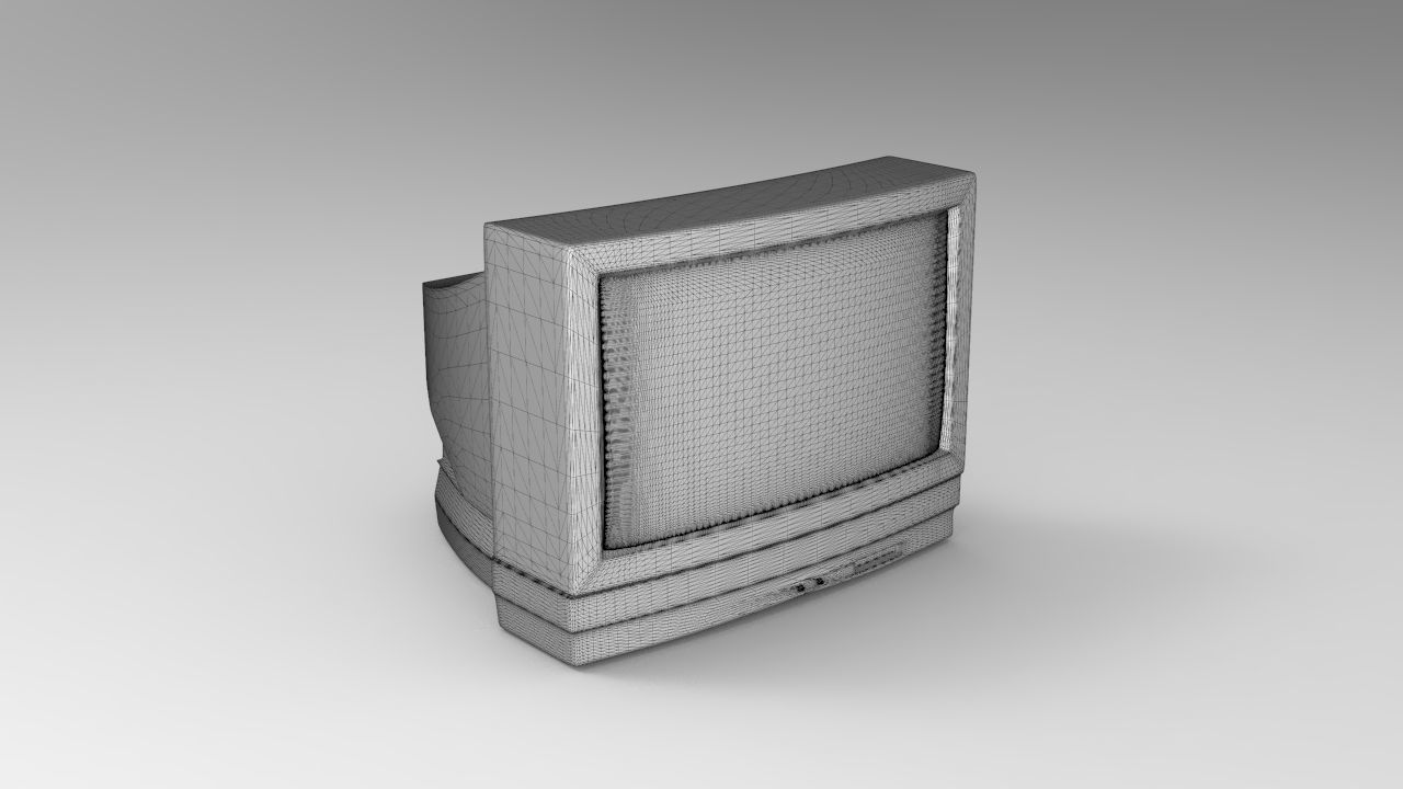 Television 3D Model old tv set Low-poly 3D model_5