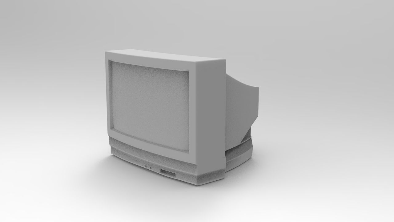 Television 3D Model old tv set Low-poly 3D model_7