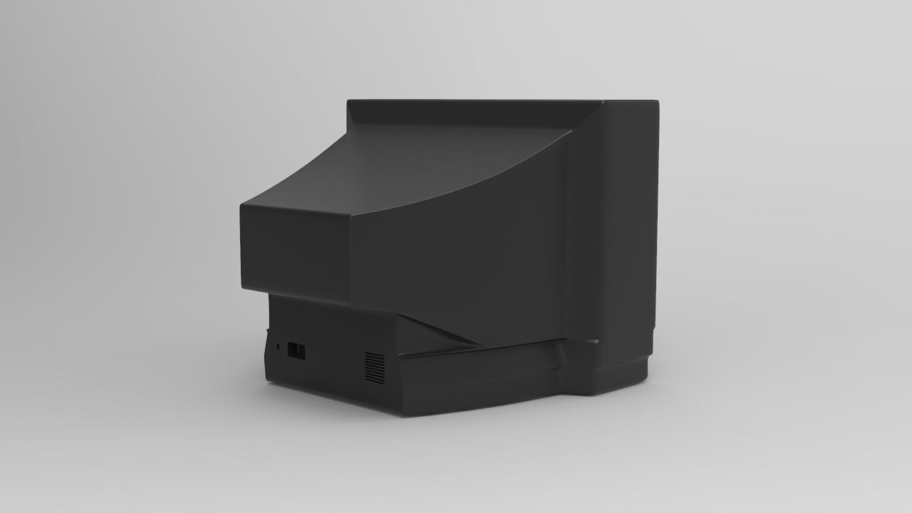 Television 3D Model old tv set Low-poly 3D model_3