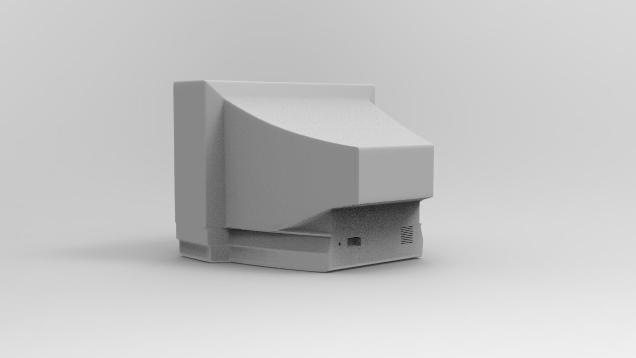 Television 3D Model old tv set Low-poly 3D model_8