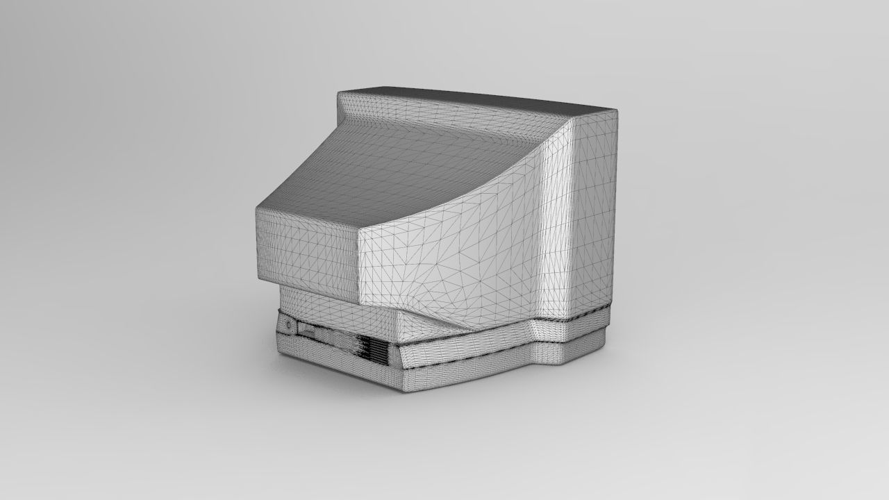 Television 3D Model old tv set Low-poly 3D model_6