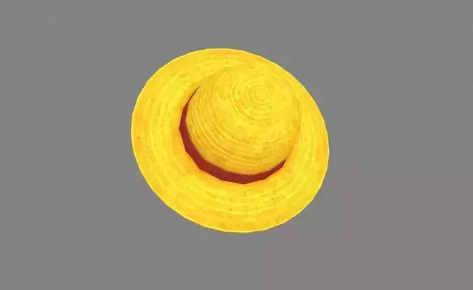 Cartoon yellow straw hat
