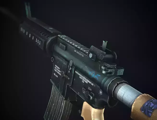 M4A1 Mobile or PC F2P Ready Low Poly Low-poly 3D model