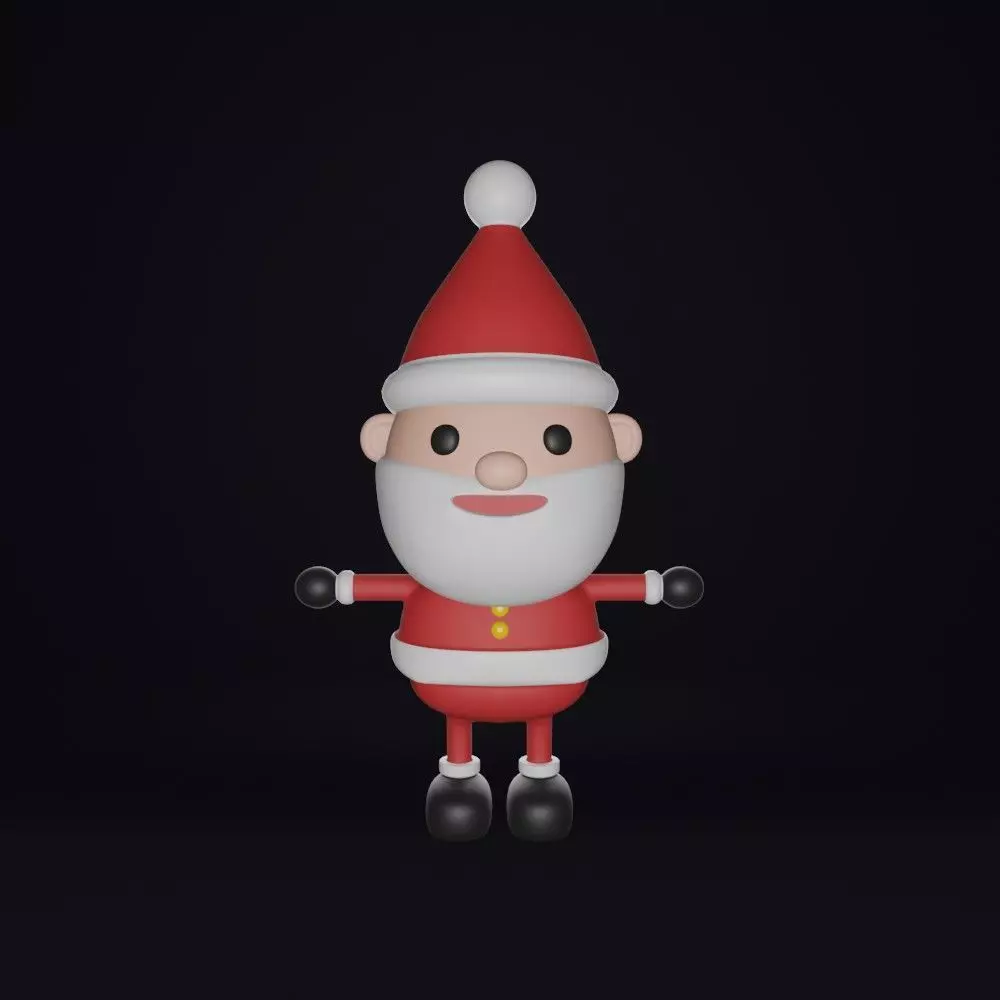 Santa claus wearing red suite character for Christmas 3D model_0