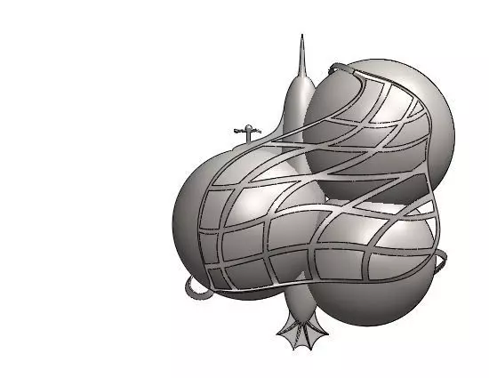 Steampunk rocket with balls 3D model