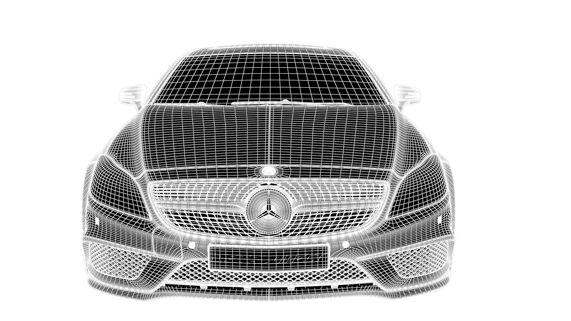 Realistic Car Mercedes CLS500 with Interior Rigged PBR Vehicle Low-poly 3D model_25