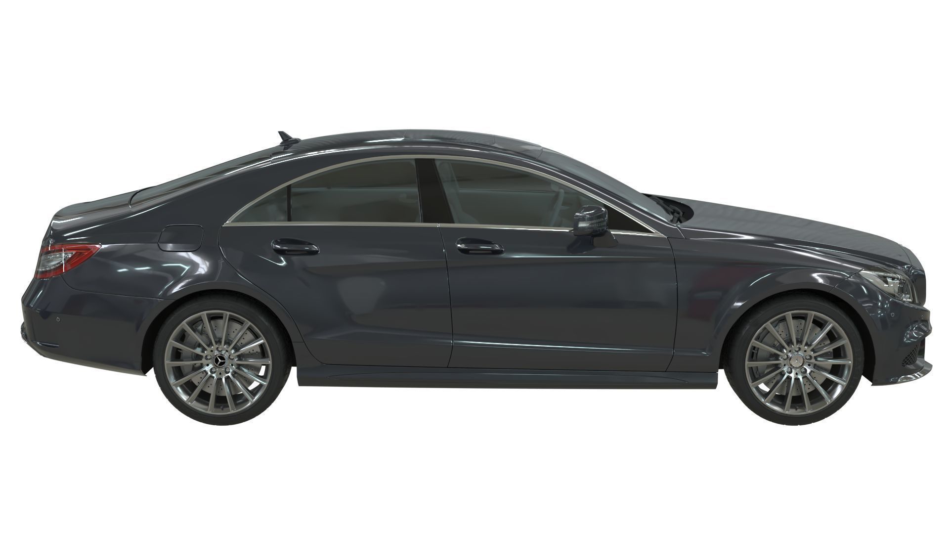 Realistic Car Mercedes CLS500 with Interior Rigged PBR Vehicle Low-poly 3D model_8