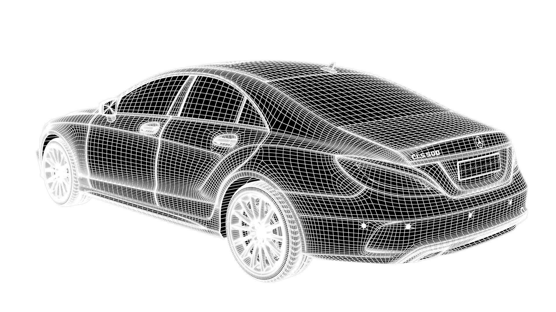 Realistic Car Mercedes CLS500 with Interior Rigged PBR Vehicle Low-poly 3D model_16