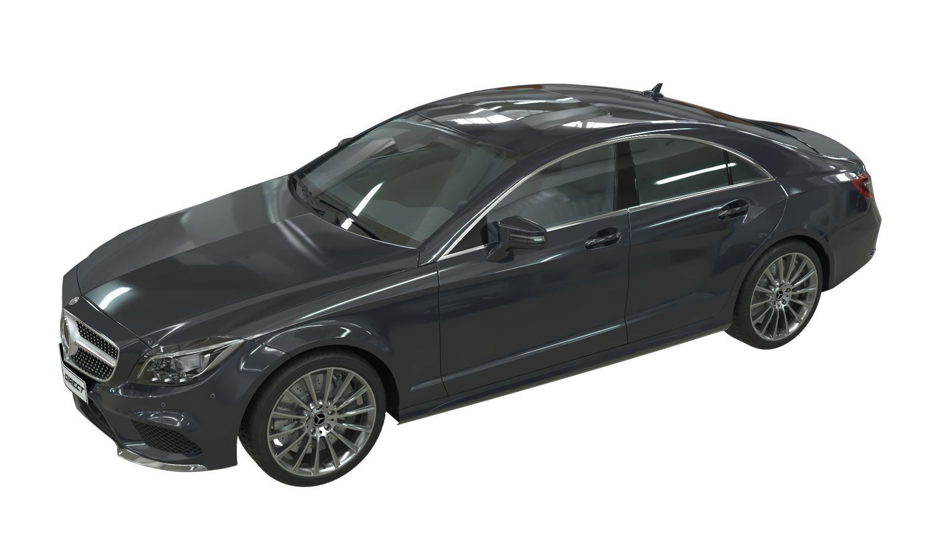 Realistic Car Mercedes CLS500 with Interior Rigged PBR Vehicle Low-poly 3D model_13