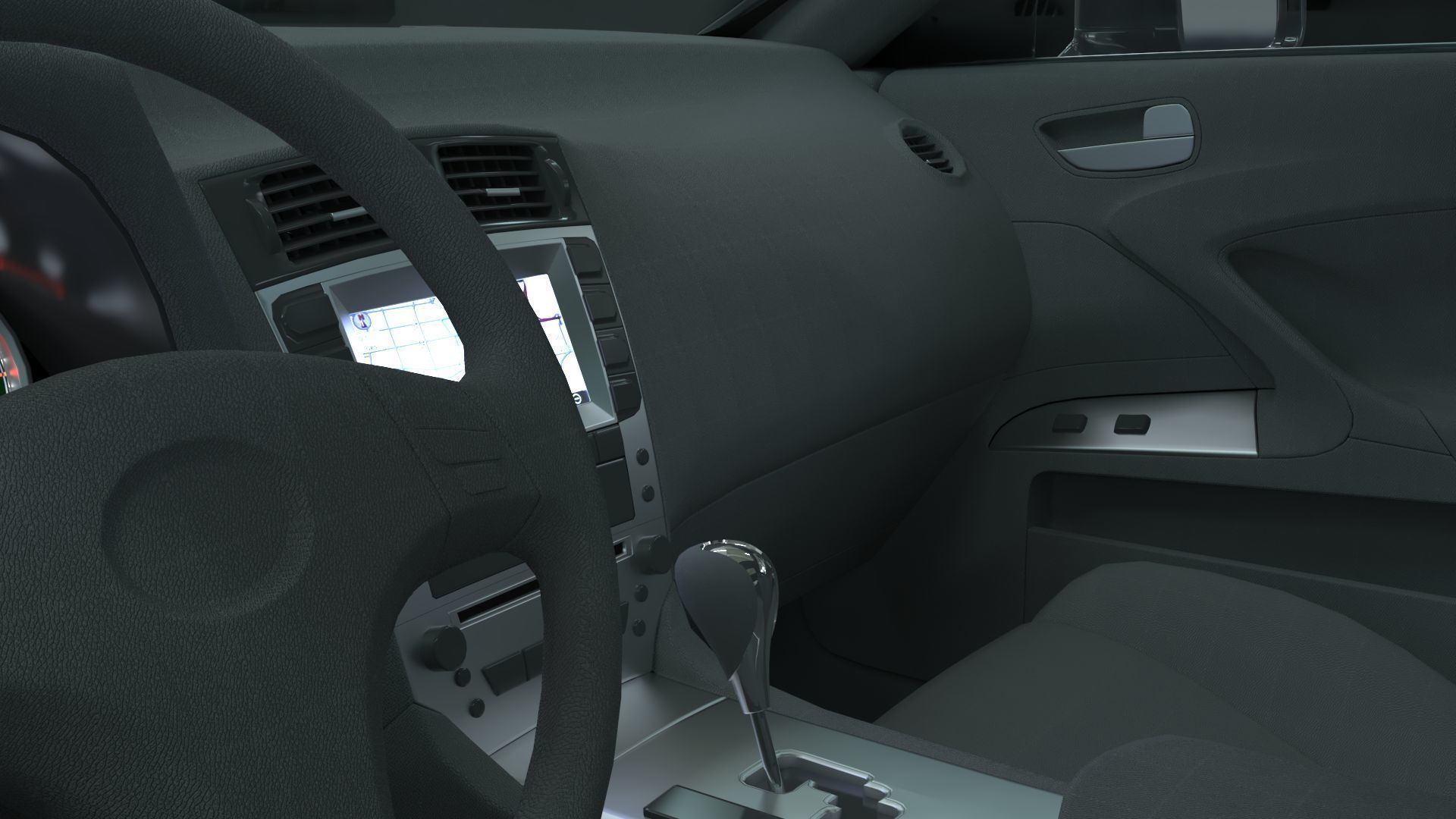 Realistic Car Mercedes CLS500 with Interior Rigged PBR Vehicle Low-poly 3D model_12