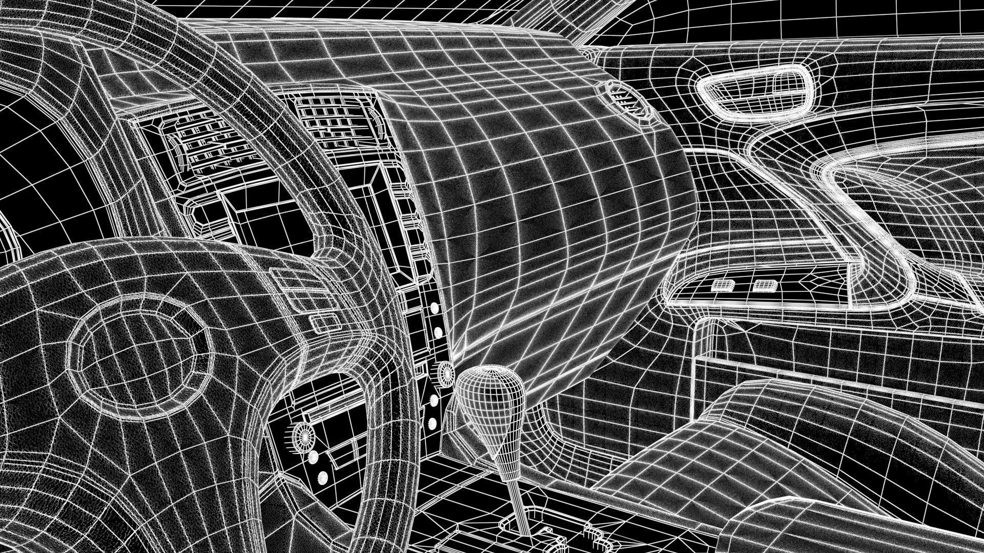 Realistic Car Mercedes CLS500 with Interior Rigged PBR Vehicle Low-poly 3D model_27