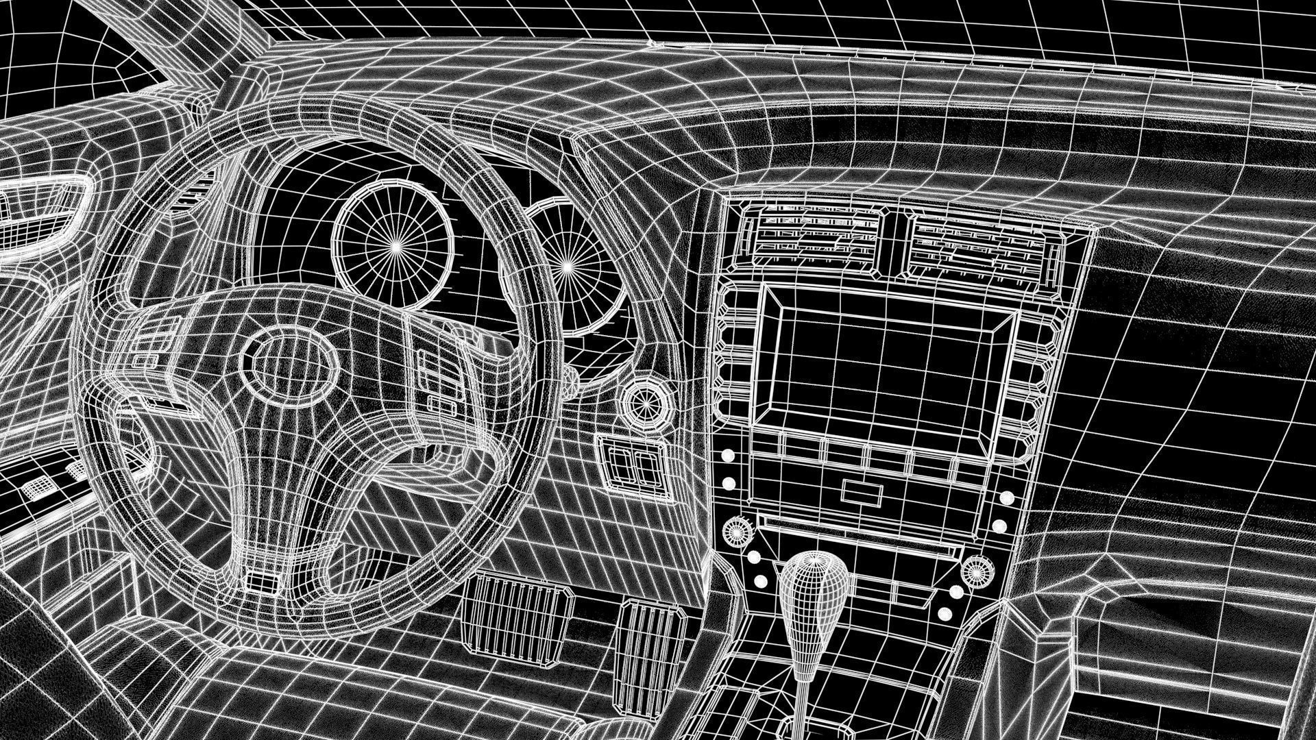 Realistic Car Mercedes CLS500 with Interior Rigged PBR Vehicle Low-poly 3D model_28