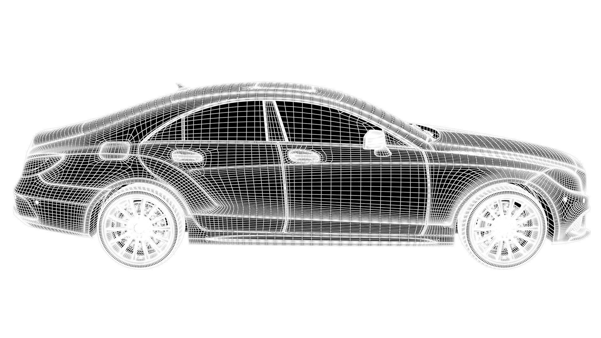 Realistic Car Mercedes CLS500 with Interior Rigged PBR Vehicle Low-poly 3D model_17