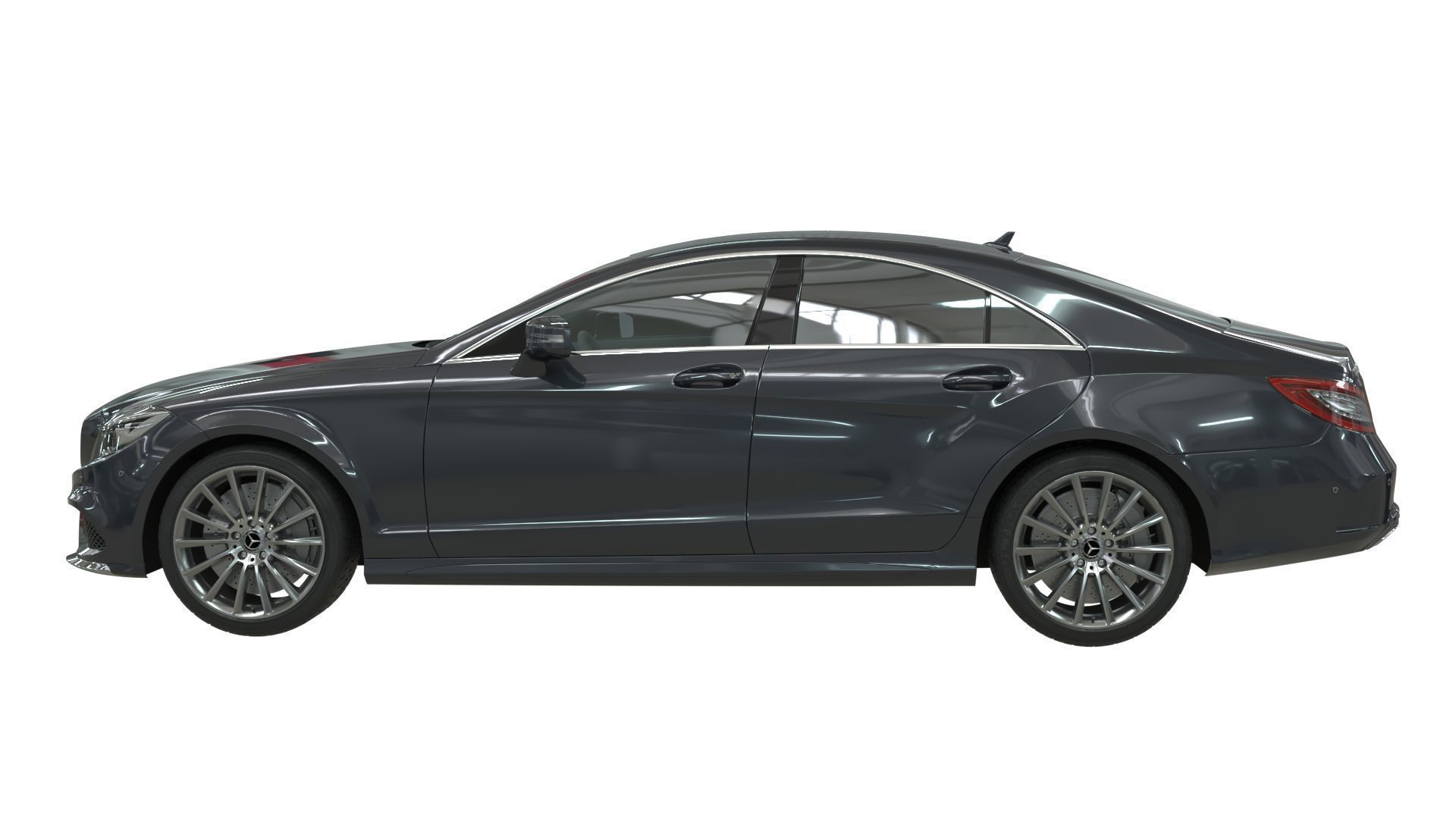 Realistic Car Mercedes CLS500 with Interior Rigged PBR Vehicle Low-poly 3D model_10