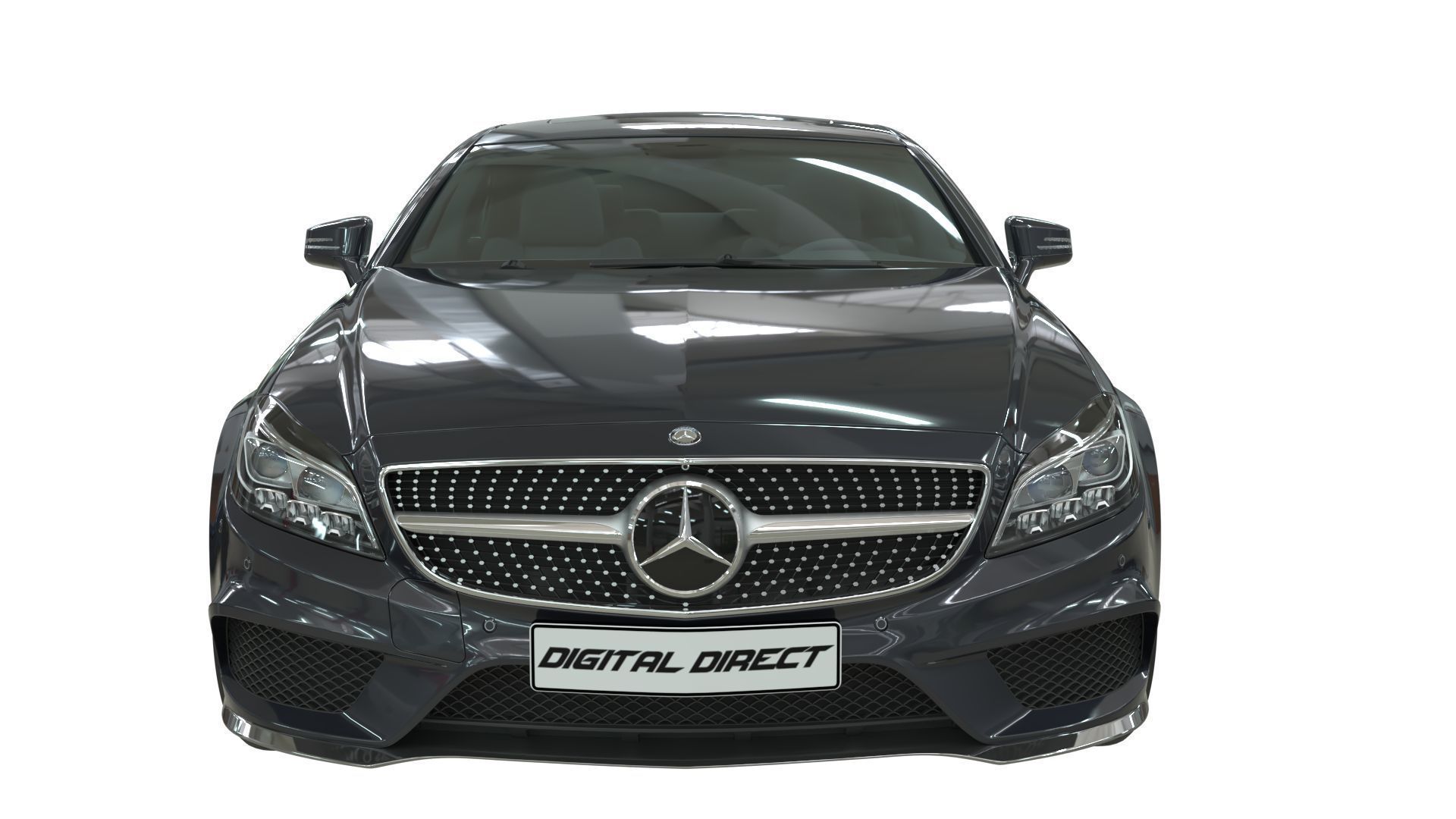 Realistic Car Mercedes CLS500 with Interior Rigged PBR Vehicle Low-poly 3D model_2