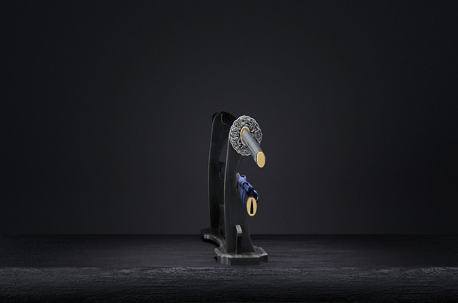 Katana japanese sword 3D model_21