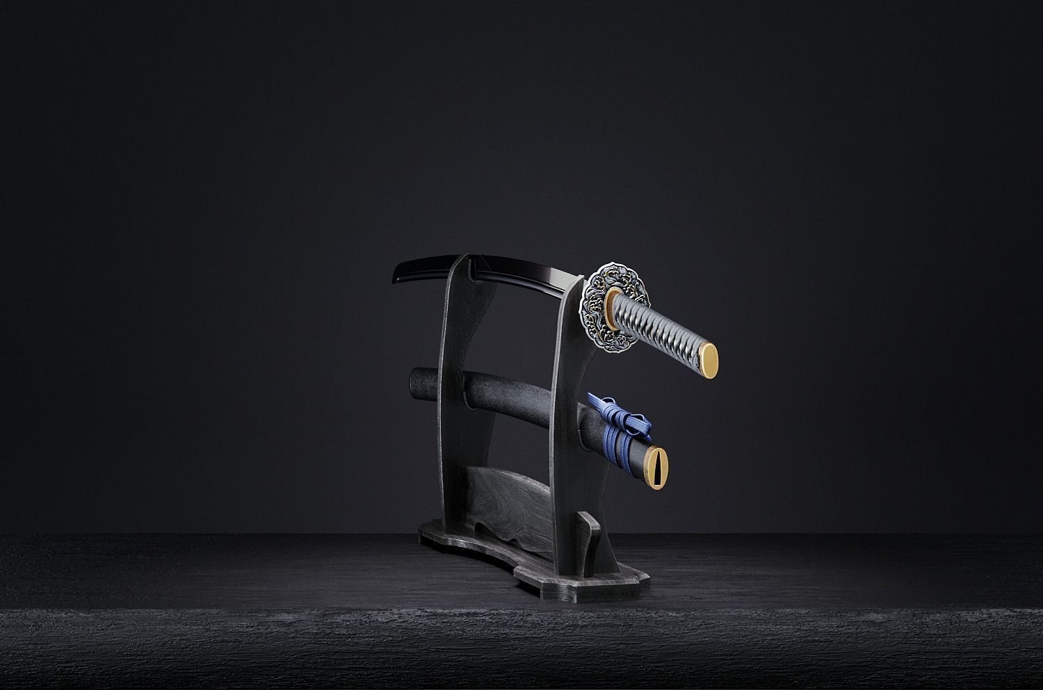 Katana japanese sword 3D model_22